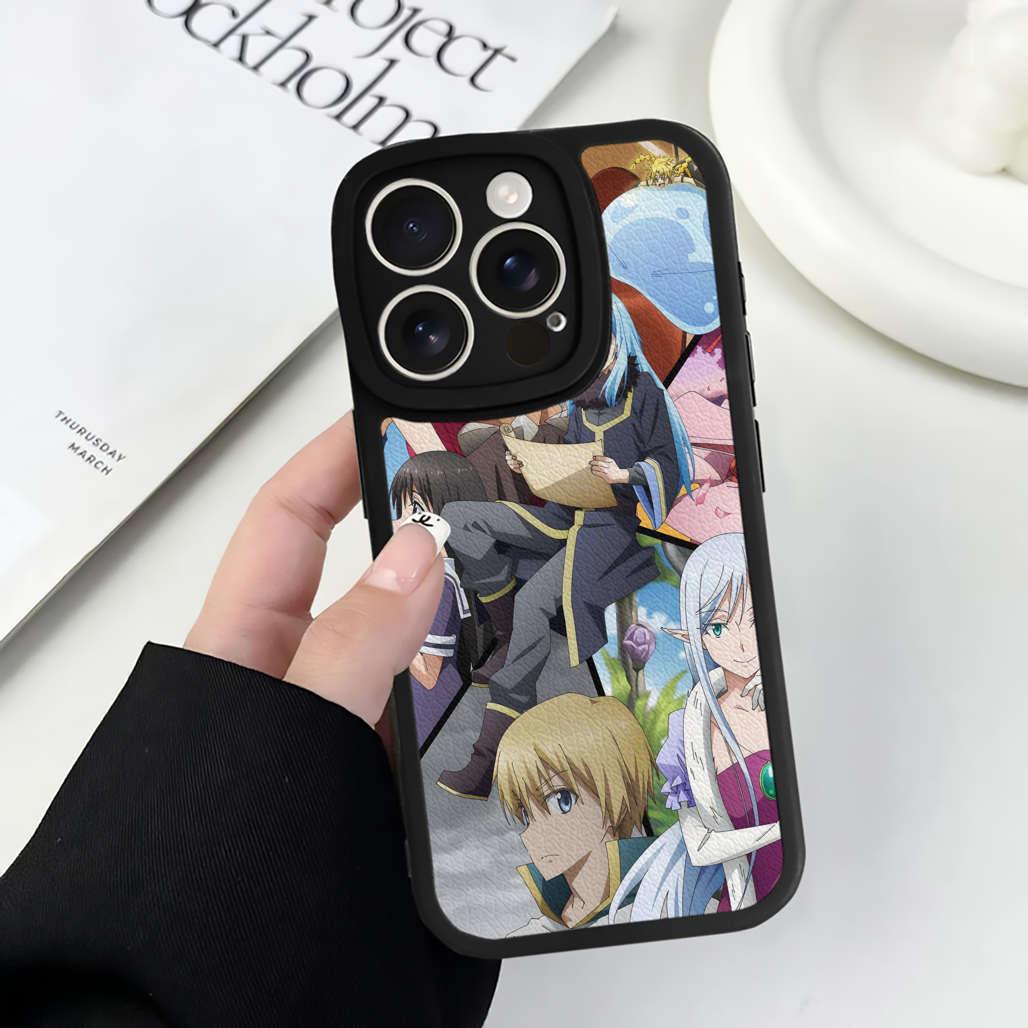 （画像用） 転スラ Regarding Reincarnated to Slime 【iPhone 16シリーズ対応】シリコンスマホケース（レザー調） 材質：シリコン
